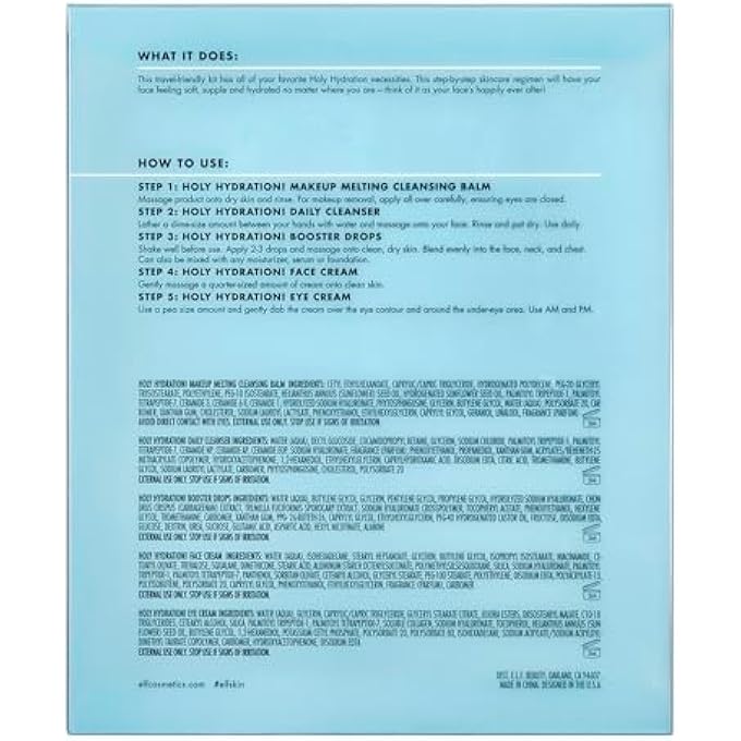 elf SKIN HYDRATED EVER AFTER SKINCARE MINI KIT, CLEANSER, MAKEUP REMOVER, MOISTURIZER & EYE CREAM FOR HYDRATING SKIN, TSA-FRIENDLY SIZES - Image 4